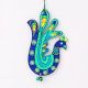 Handmade Wooden Peacock Christmas Hanging - Blue-Green, Yellow-Blue, Orange-Purple, Pink-Green
